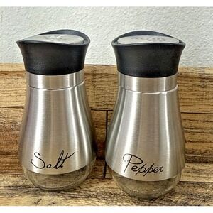 Juvale Silver Metal Salt & Pepper Shakers Modern Tabletop Dining Kitchen Decor